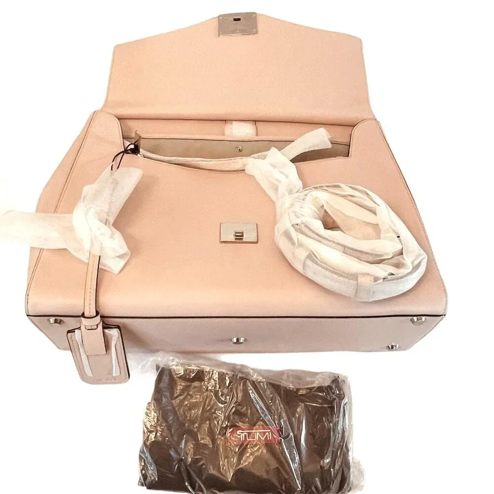TUMI MARIELLA WOMEN'S 073508BL TAVI SATCHEL BUSINESS MESSENGER PINK CALF LEATHER